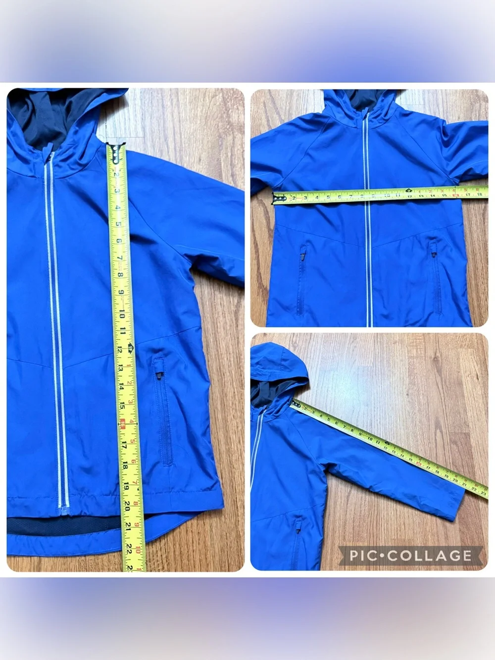 all in motion Blue Hooded Windbreaker Rain Jacket size S Kids